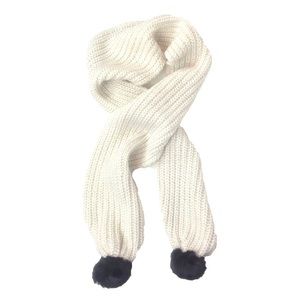 Kate Spade chunky knit scarf with pom poms